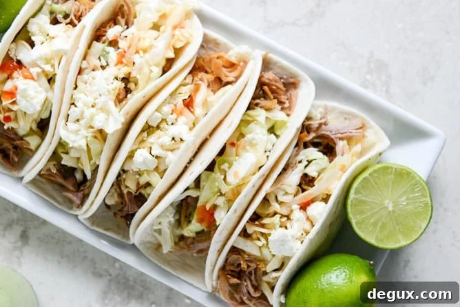 Pulled Pork Tacos with Sweet Chili Slaw