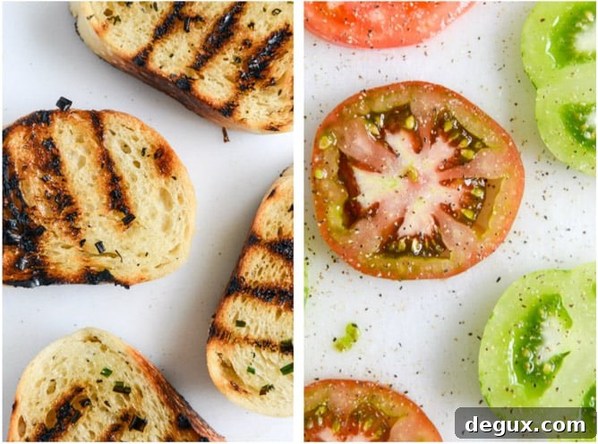 Grilled Sourdough with Buttery Herbs, Heirloom Tomatoes + a Honey Drizzle I howsweeteats.com Grilled Sourdough with Buttery Herbs, Heirloom Tomatoes + a Honey Drizzle I howsweeteats.com