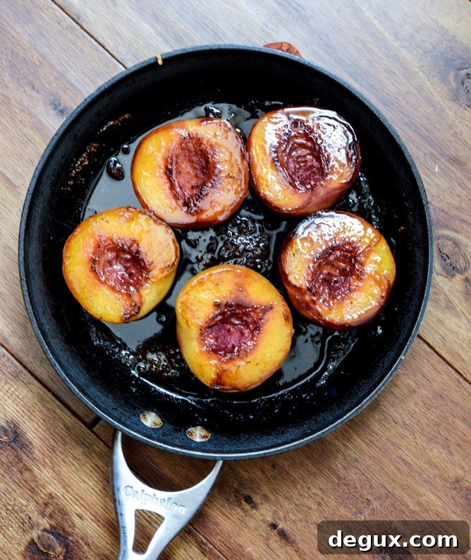 Caramelized Peaches + Cream with a Toasted Crumble I howsweeteats.com