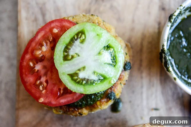 End Of Summer Bean Burgers with Grilled Corn + Pesto I howsweeteats.com