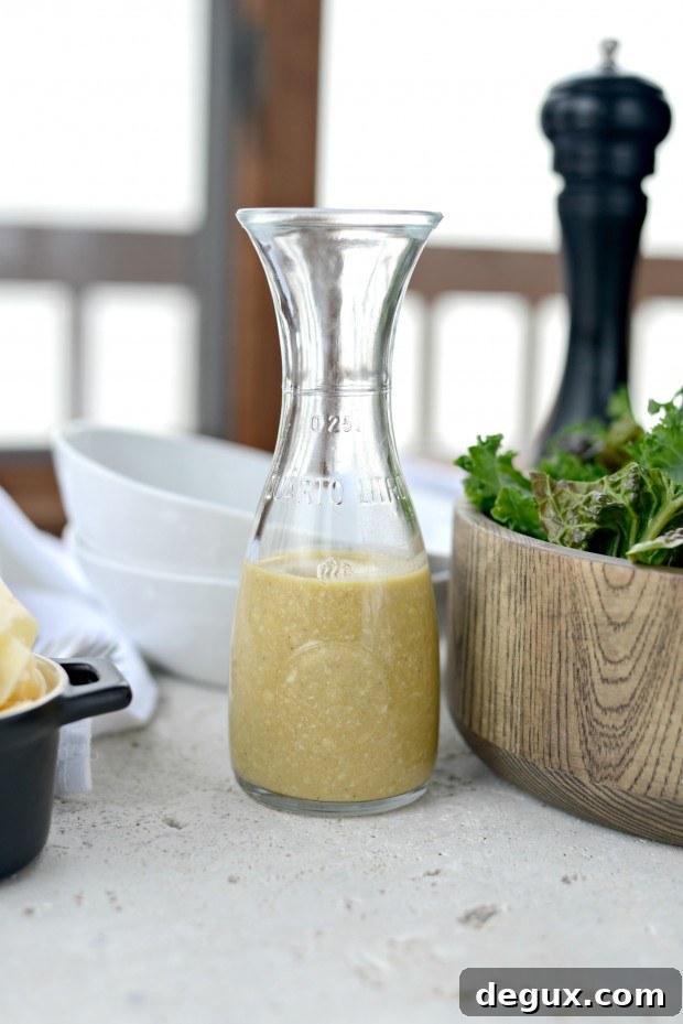 Kale Caesar Salad + a Light Caesar Vinaigrette l SimplyScratch.com 