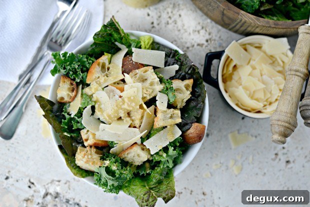 Kale Caesar Salad + a Light Caesar Vinaigrette l SimplyScratch.com