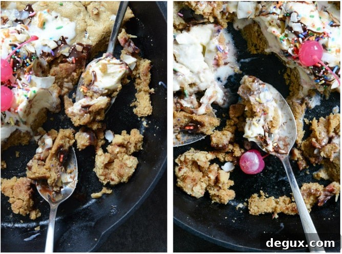 Peanut Butter Skillet Cookie I howsweeteats.com Peanut Butter Skillet Cookie I howsweeteats.com