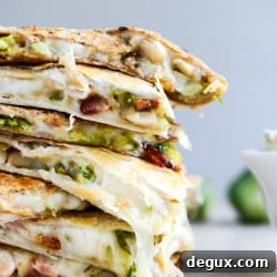 Brussels Sprout, Bacon & Bean Quesadillas with Blue Cheese Dip 2 img 34504 5