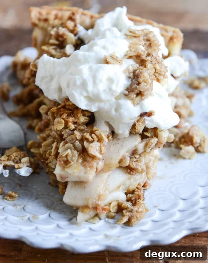 Cider Bourbon Apple Pie with Oatmeal Cookie Crumble