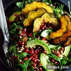 Autumn Aropped Arugula Salad with Caramelized Squash & Pomegranate Ginger Vinaigrette - Video 2 img 34857 7