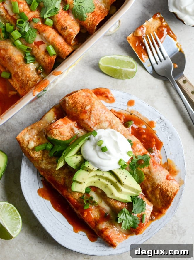 Lightened Up Beef Enchiladas with 10 Minute Enchilada Sauce
