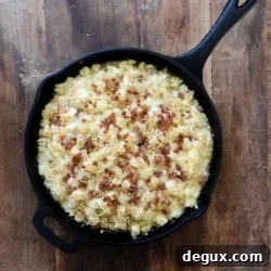 Fontina & White Cheddar Brussels Sprouts, Bacon Mac Skillet 2 img 35424 7