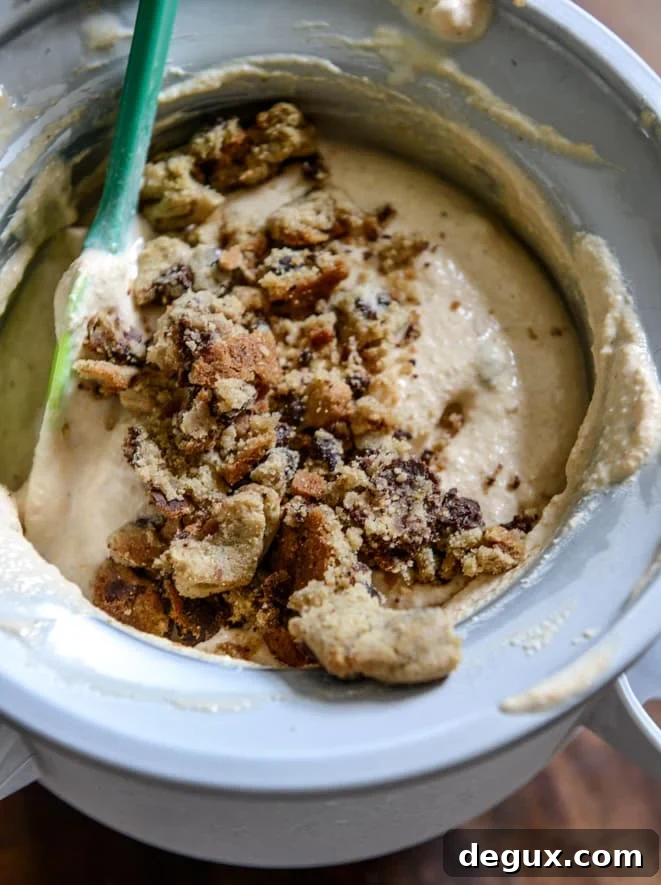 Chocolate Chip Cookies and Cream Pumpkin Marshmallow Ice Cream I howsweeteats.com Chocolate Chip Cookies and Cream Pumpkin Marshmallow Ice Cream I howsweeteats.com