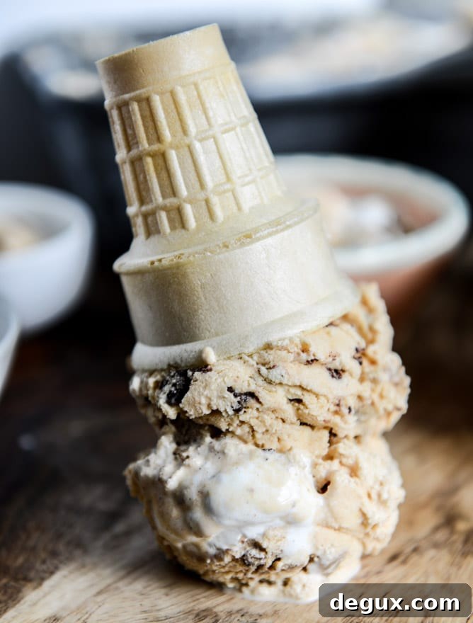 Chocolate Chip Cookies and Cream Pumpkin Marshmallow Ice Cream I howsweeteats.com Chocolate Chip Cookies and Cream Pumpkin Marshmallow Ice Cream I howsweeteats.com