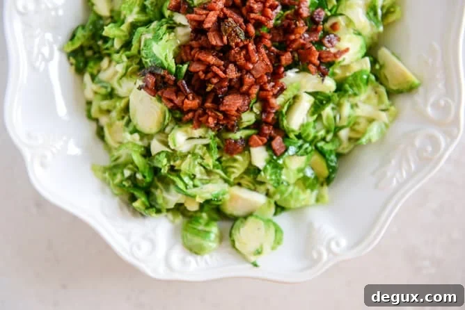 maple bacon brussels, pear and blue cheese salad I howsweeteats.com