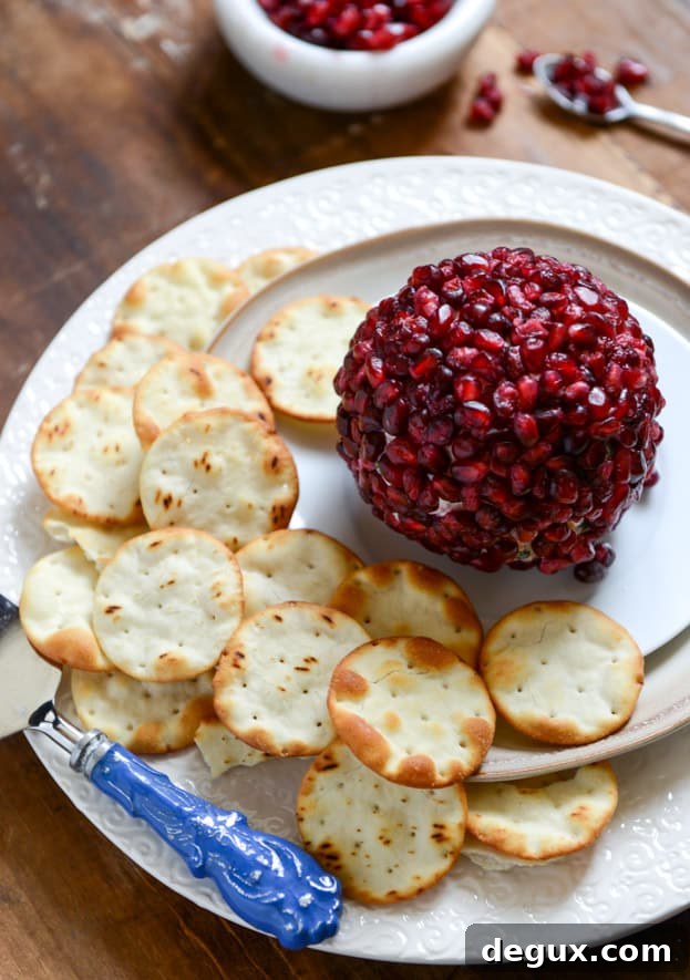 Pomegranate Jeweled White Cheddar, Toasted Almond and Crispy Sage Cheeseball Pomegranate Jeweled White Cheddar, Toasted Almond and Crispy Sage Cheeseball