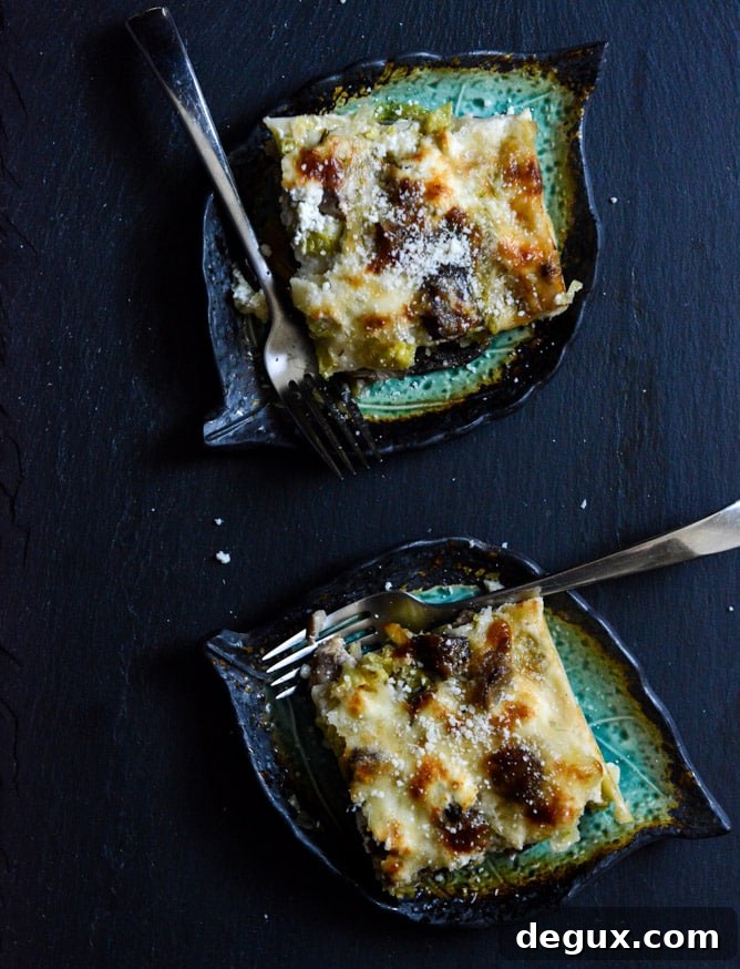 cheesy brussels sprouts lasagna I howsweeteats.com cheesy brussels sprouts lasagna I howsweeteats.com