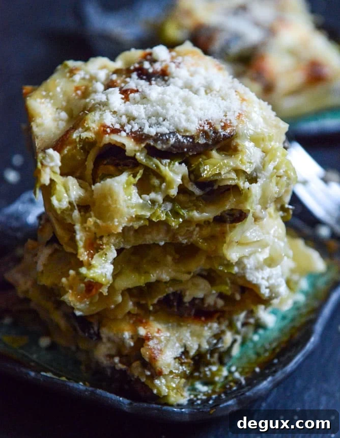 cheesy brussels sprouts lasagna I howsweeteats.com cheesy brussels sprouts lasagna I howsweeteats.com
