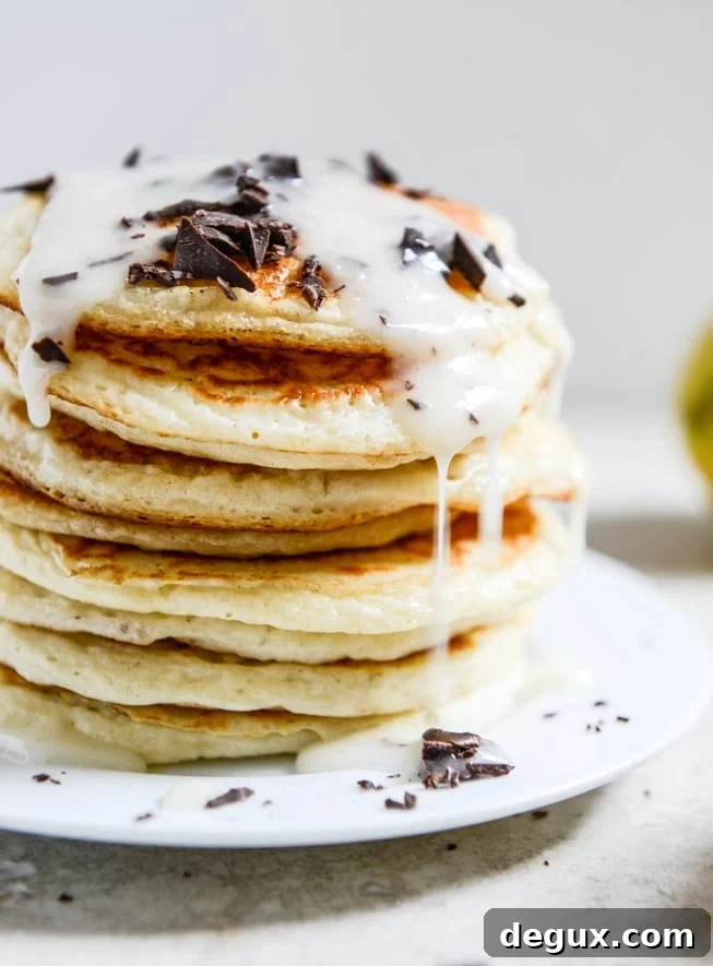 bittersweet chocolate and lemon glazed whipped ricotta pancakes I howsweeteats.com bittersweet chocolate and lemon glazed whipped ricotta pancakes I howsweeteats.com