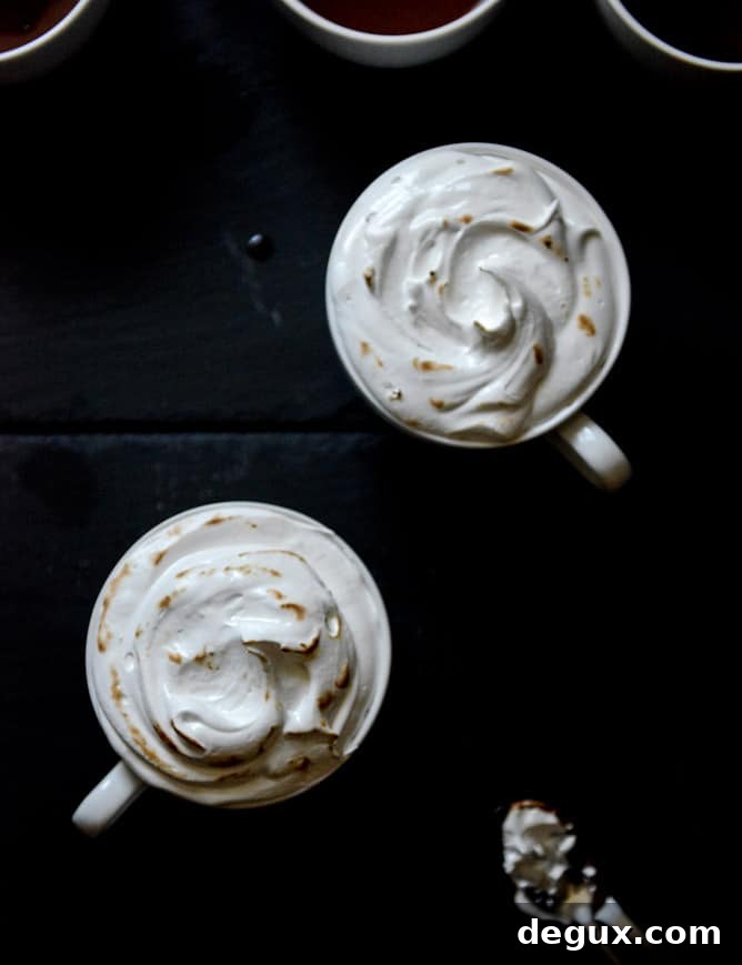 Toasted Marshmallow Cream Hot Chocolate I howsweeteats.com