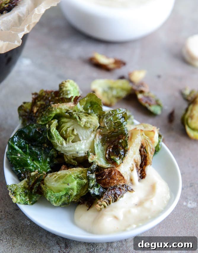 Fried Brussels Sprouts with Smoky Honey Aioli I howsweeteats.com