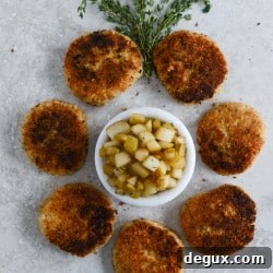 Crispy Goat Cheese Risotto Cakes with Vanilla Salted Pears 2 img 36435 6