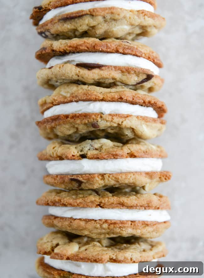 Chewy Black + White Chip Oatmeal Sandwich Cookies with Marshmallow Buttercream Filling I howsweeteats.com Chewy Black + White Chip Oatmeal Sandwich Cookies with Marshmallow Buttercream Filling I howsweeteats.com