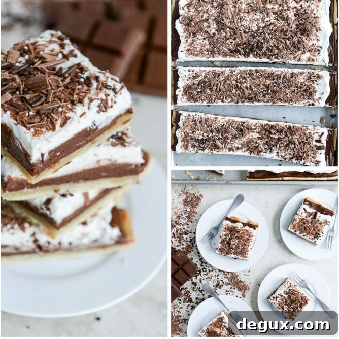 Chocolate Cream Slab Pie I howsweeteats.com Chocolate Cream Slab Pie I howsweeteats.com