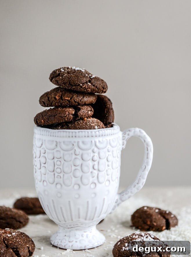 mocha coconut crinkles I howsweeteats.com