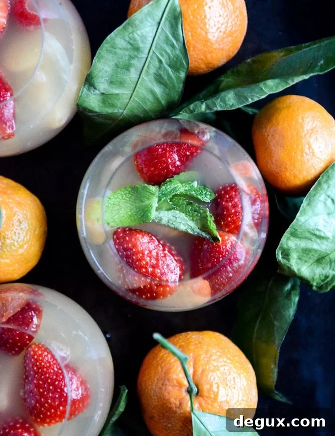 Strawberry Satsuma Champagne Sangria