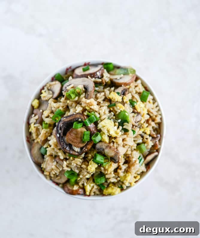 30 Minute Portobello Fried Brown Rice I howsweeteats.com