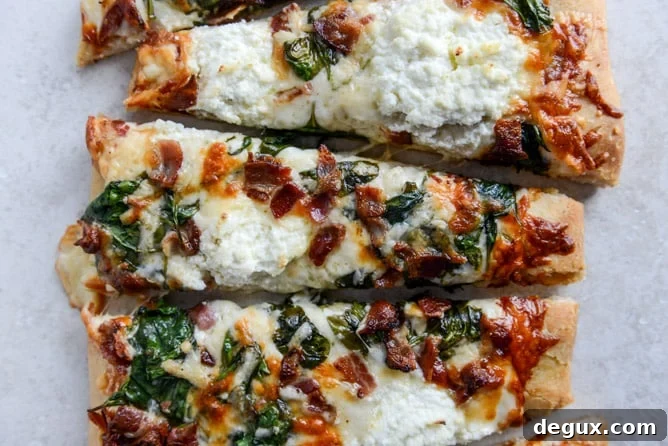 White Pizza with Spinach and Bacon I howsweeteats.com