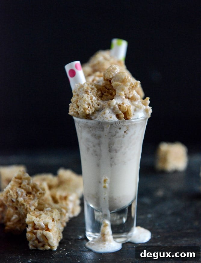 Spiked Rice Krispie Treat Shake Shooters I howsweeteats.com