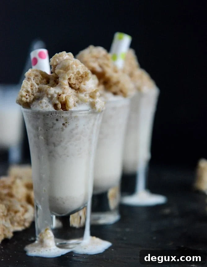 Spiked Rice Krispie Treat Shake Shooters I howsweeteats.com