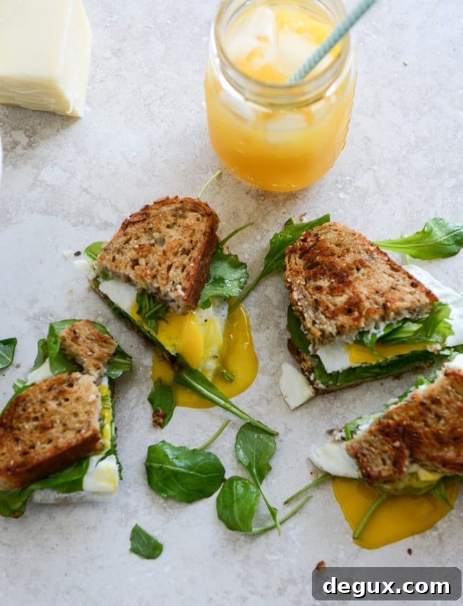 Gruyere, Fig Jam and Arugula Breakfast Sandwiches I howsweeteats.com Gruyere, Fig Jam and Arugula Breakfast Sandwiches I howsweeteats.com