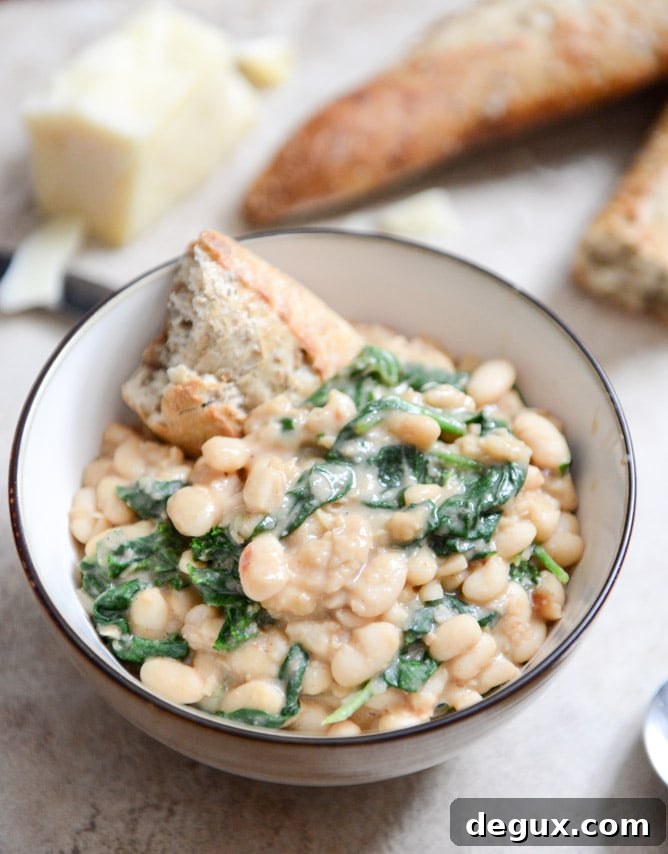 Spicy Greens and Creamy Parmesan Bean Stew I howsweeteats.com Spicy Greens and Creamy Parmesan Bean Stew I howsweeteats.com