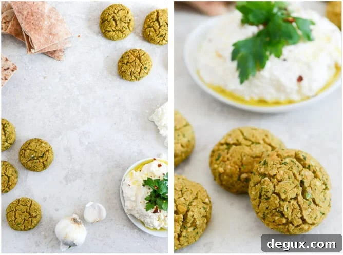 Baked Falafel with Spicy Feta Dip I howsweeteats.com Baked Falafel with Spicy Feta Dip I howsweeteats.com