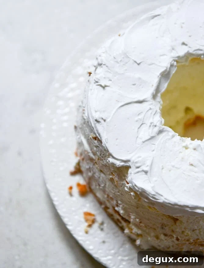 Angel Food Layer Cake with Whipped Coconut Cream and Grapefruit Syrup I howsweeteats.com Angel Food Layer Cake with Whipped Coconut Cream and Grapefruit Syrup I howsweeteats.com