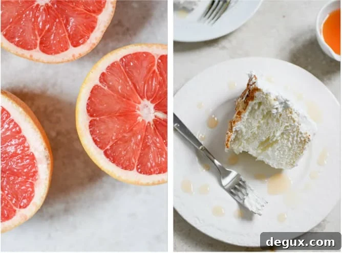 Angel Food Layer Cake with Whipped Coconut Cream and Grapefruit Syrup I howsweeteats.com Angel Food Layer Cake with Whipped Coconut Cream and Grapefruit Syrup I howsweeteats.com