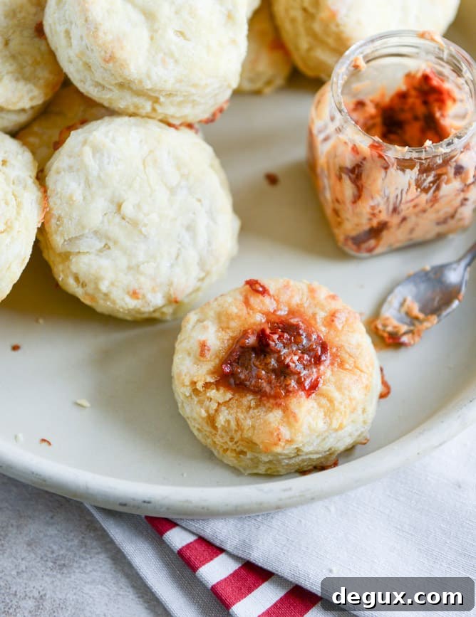 Provolone Scones with Cherry Tomato Butter I howsweeteats.com