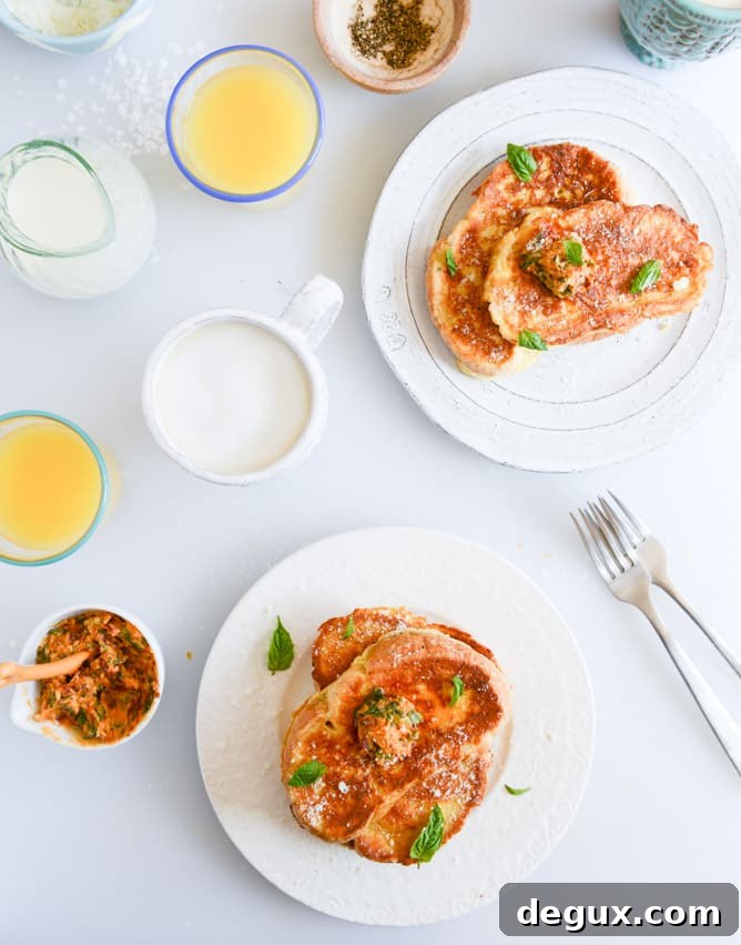 Romano-Crusted Savory French Toast with Cherry Tomato Basil Butter 6 Savory Romano Crusted French Toast with Cherry Tomato Basil Butter I howsweeteats.com