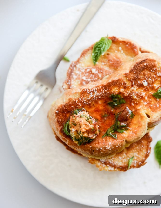Romano-Crusted Savory French Toast with Cherry Tomato Basil Butter 8 Savory Romano Crusted French Toast with Cherry Tomato Basil Butter I howsweeteats.com