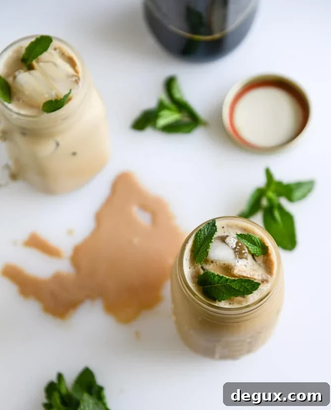 Refreshing Mint Iced Coffee Recipe for Summer 6 fresh mint iced coffee I howsweeteats.com