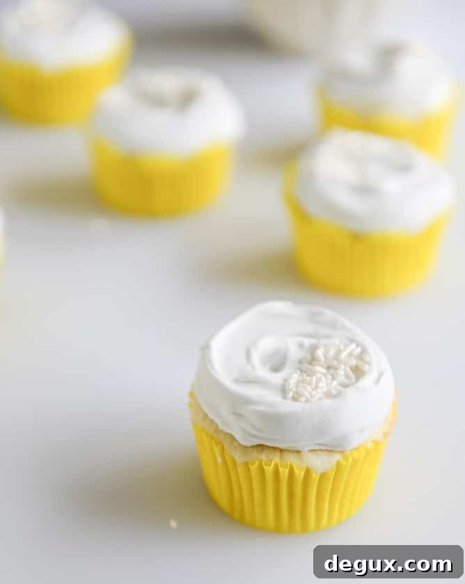 Fluffy Lemon Cupcakes with Whipped Coconut Cream I howsweeteats.com