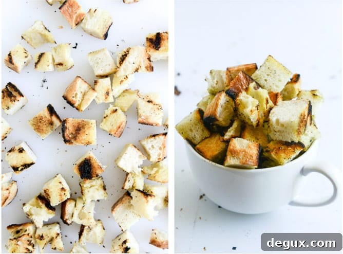 BBQ chicken chopped salad with grilled garlic croutons and honey mustard vinaigrette I howsweeteats.com