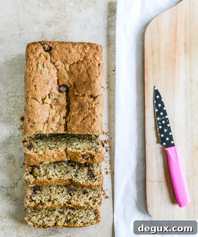 vegan coconut zucchini chocolate chip bread I howsweeteats.com