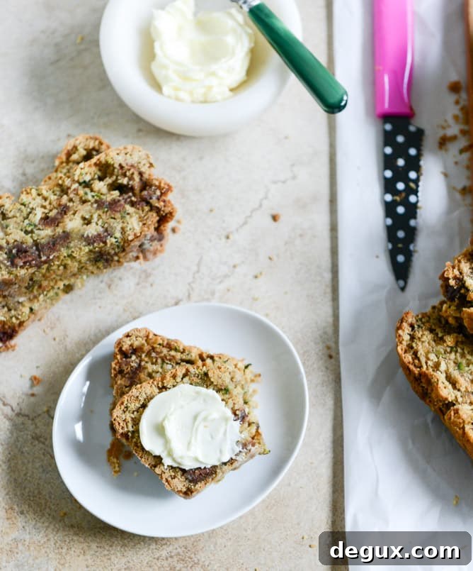 vegan coconut zucchini chocolate chip bread I howsweeteats.com
