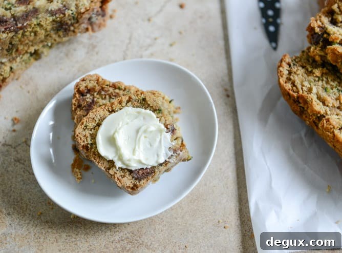 vegan coconut zucchini chocolate chip bread I howsweeteats.com