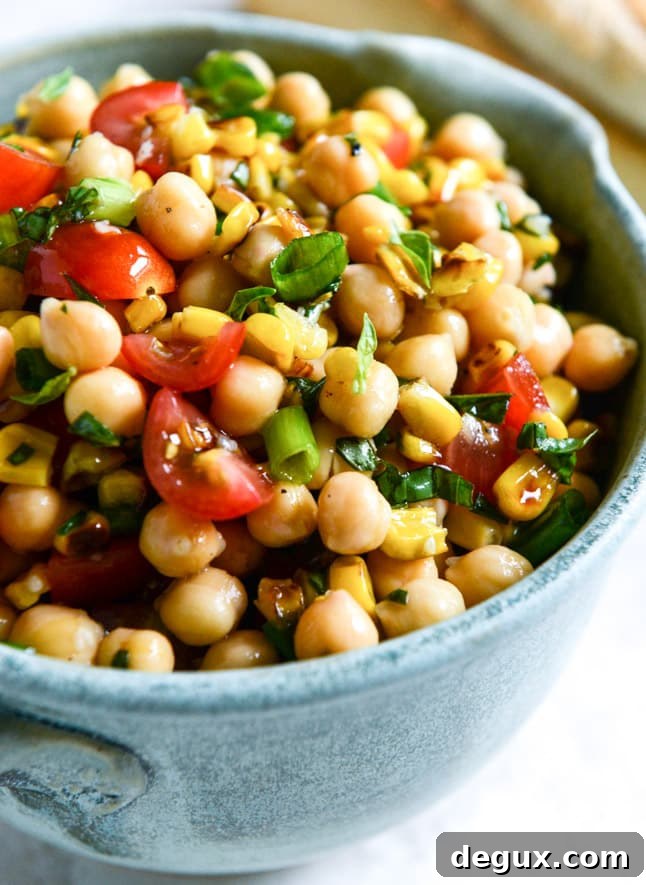 Chickpea Salad I Can’t Stop Making: Fresh Flavor in Minutes 2 summer chickpea salad with honey garlic lime vinaigrette I howsweeteats.com