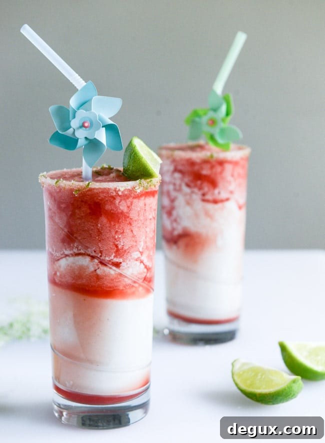 layered watermelon coconut shakes with salty lime sugar I howsweeteats.com