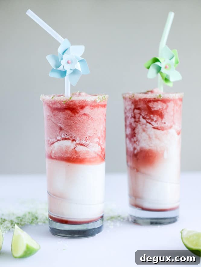 layered watermelon coconut shakes with salty lime sugar I howsweeteats.com