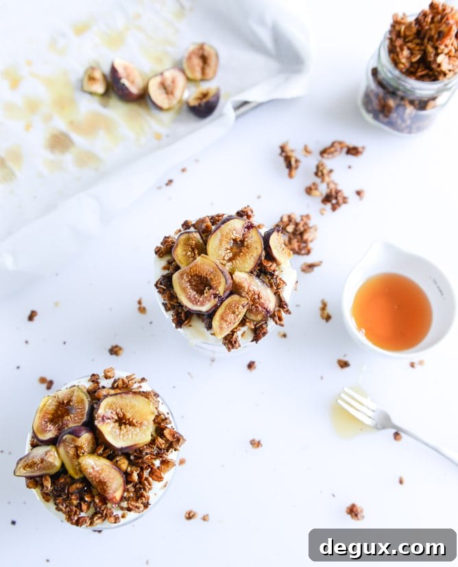 salted bourbon vanilla granola and caramelized fig parfaits I howsweeteats.com 