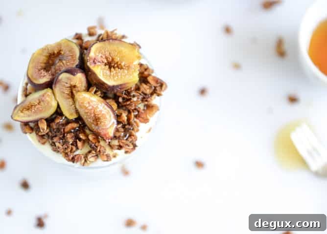 salted bourbon vanilla granola and caramelized fig parfaits I howsweeteats.com 