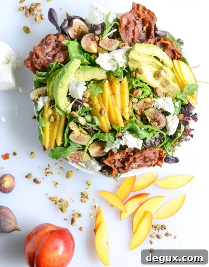 Nectarine & Fig Summer Salad with Crispy Pancetta Crunch 5 nectarine and fig summer salad with crispy pancetta